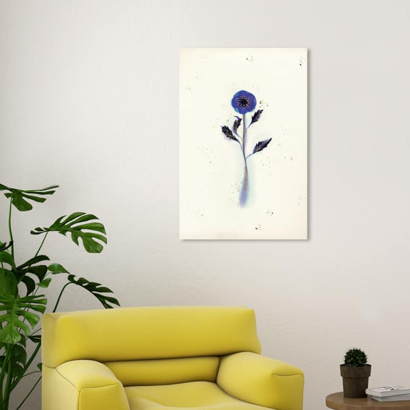Wynwood Studio Canvas Floral and Botanical Simply Blue Anemone White and Wall Art Canvas Print - 30 x 20