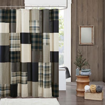 Woolrich Winter Hills Tan Cotton Shower Curtain