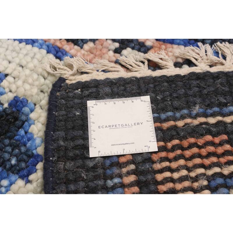 ECARPETGALLERY Hand-knotted Modern Oushak Dark Navy Wool Rug - 9'2 x 12'2