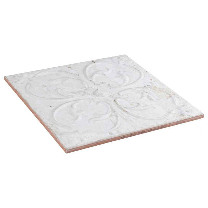 Merola Tile Aevum Ornato White 7-7/8" x 7-7/8" Ceramic Wall Tile