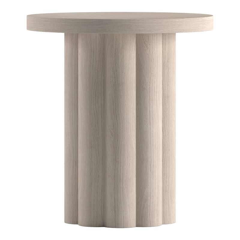 Olie 20" Wide Round Fluted Side Table - 20" Wide
