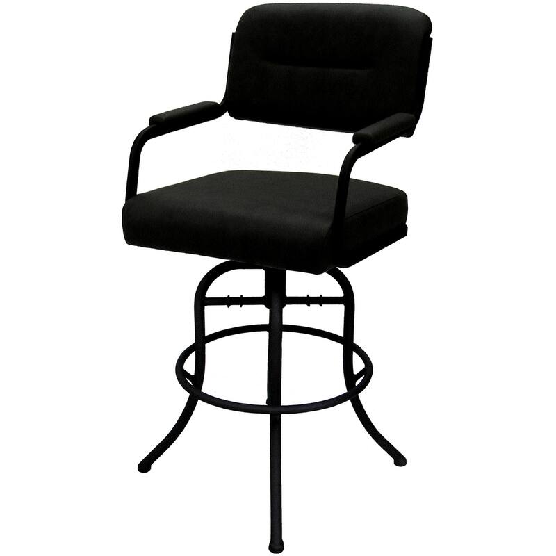 Swivel Tilt Counter 26" or 30" Bar Stool on Metal Frame - M-110 - Counter Height - Black Vinyl - Black