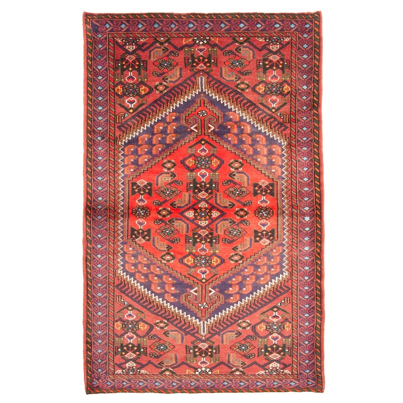 ECARPETGALLERY Hand-knotted Andelz Red Wool Rug - 3'11 x 6'8