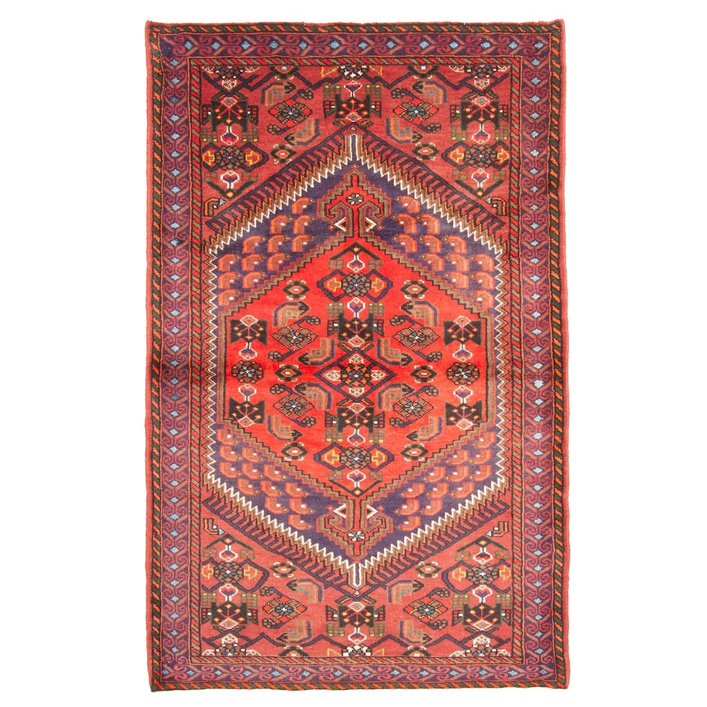 ECARPETGALLERY Hand-knotted Andelz Red Wool Rug - 3'11 x 6'8