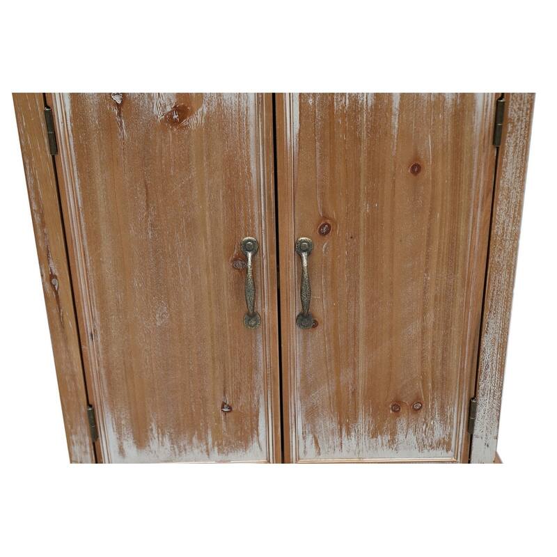 Rustic 50.79" Tall Wooden Accent Cabinet with Decorative Door and 3 Drawers