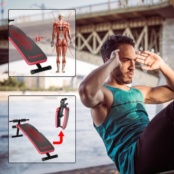 Shop Superfit Folding Weight Bench Adjustable Sit Up Board Curved