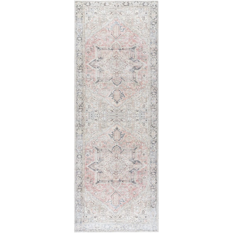 Becki Owens x Livabliss Darling Updated Traditional Washable Area Rug - 2'7" x 7'3" - Rose and Ivory