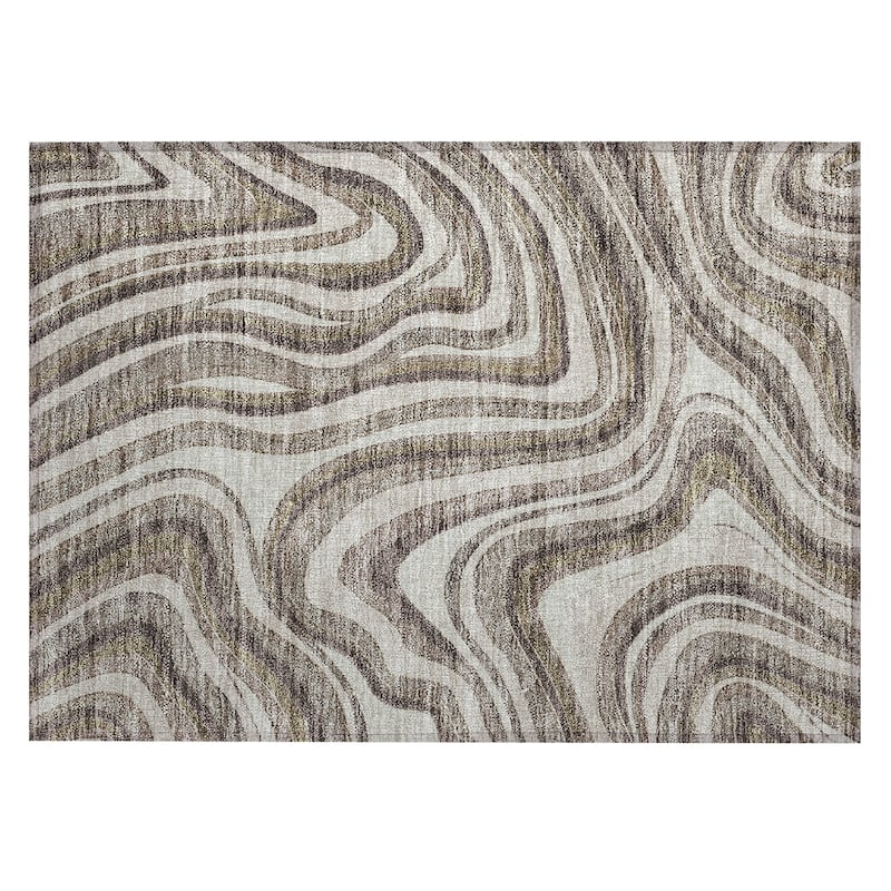 Machine Washable Indoor/ Outdoor Chantille Contemporary Abstract Rug