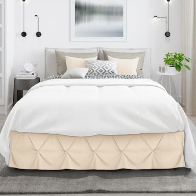 Nestl Pinch Pleat Bed Skirt - Soft Premium Microfiber Ruffle Bed Skirt - 14" Tailored Pintuck Wrap Around Dust Ruffle
