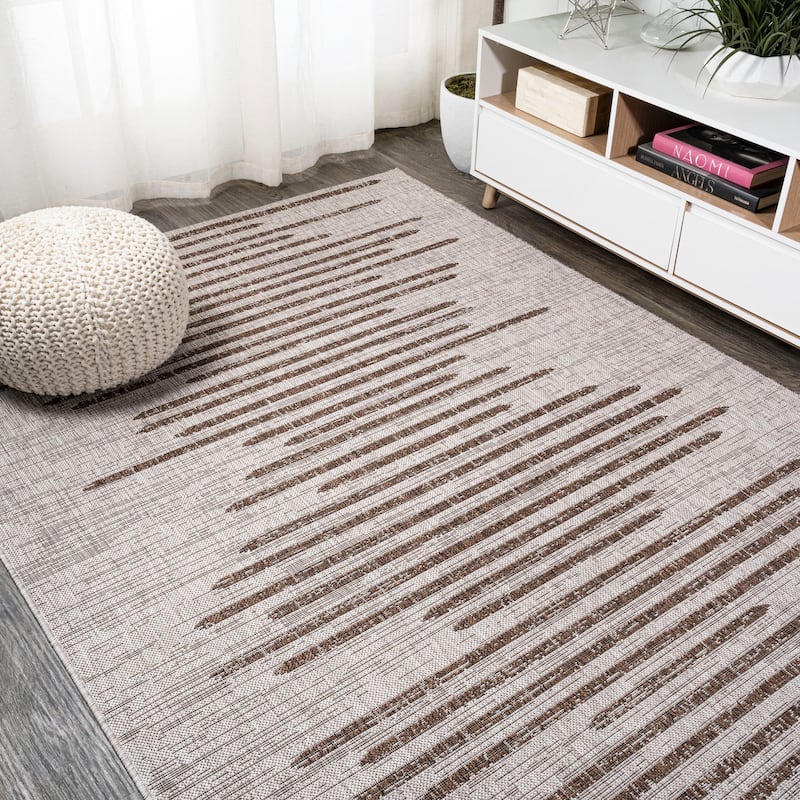 JONATHAN Y Colonia Berber Stripe Geometric Indoor/Outdoor Area Rug