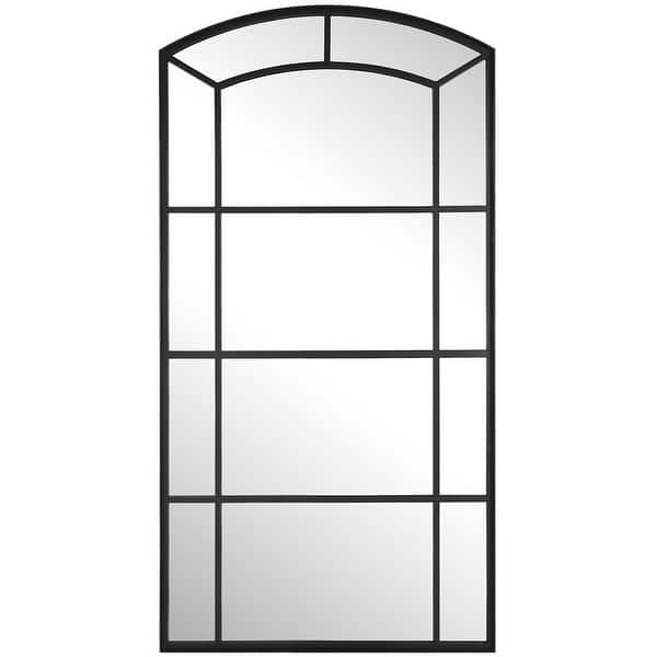 slide 2 of 7, Uttermost 09752 Camber 42-1/8" W x 81-3/4" H Arched Framed Bathroom Satin Black