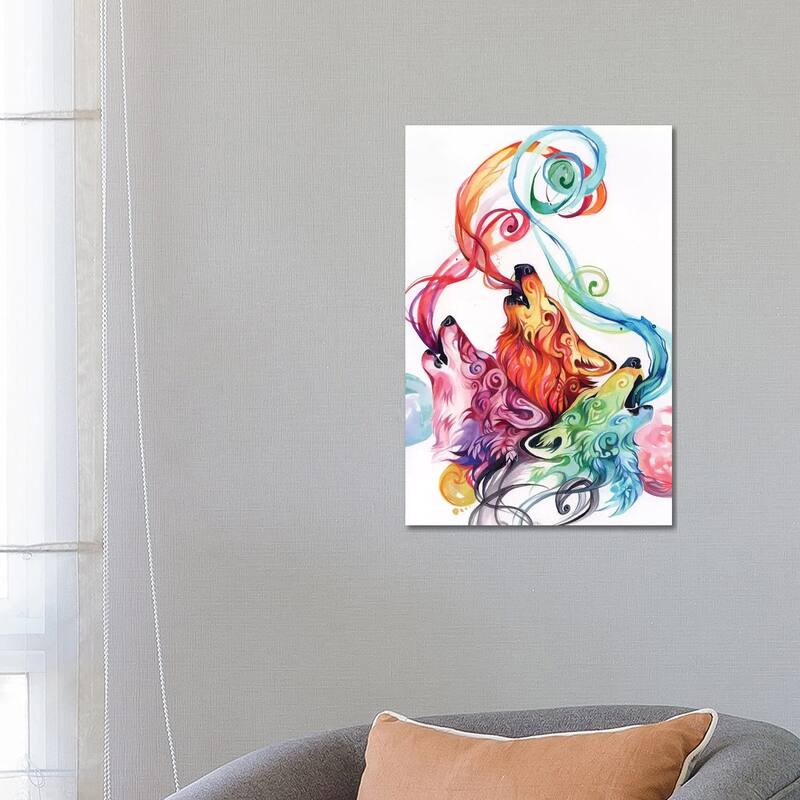 iCanvas "Howling Wolf Triad II" by Katy Lipscomb Canvas Print - 26x18x1.5