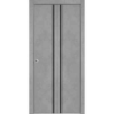 Bi-fold Doors 36 x 80 Planum 0011 Concrete with Sturdy Tracks