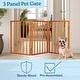 preview thumbnail 4 of 44, 3-Panel Indoor Foldable Dog Gate - 54x24-Inch Wood Freestanding Pet Fence