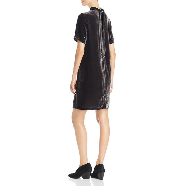eileen fisher velvet bateau neck dress