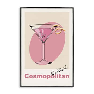 Stupell Vintage Cosmo Cocktail Framed Giclee Art Design By LSR Design Studio