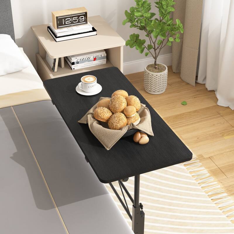 Mobile Stand Up Desk with Wheels, Small Standing Desk Adjustable Height, 31.5 Inch Portable Rolling Desks