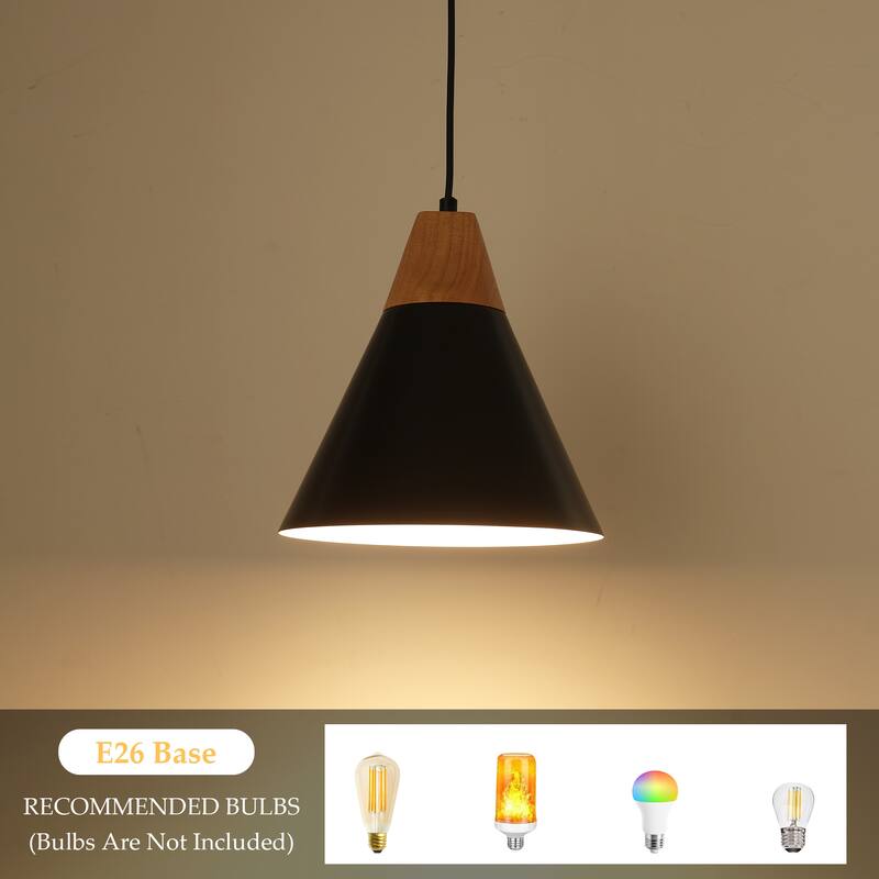 1-Light Industrial Pendant Light with Conical Shade for Kitchen Island