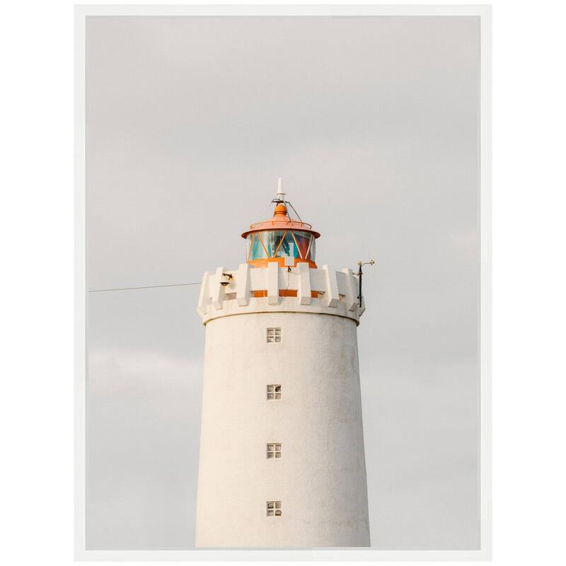 Kate and Laurel Sylvie Grotta Lighthouse Iceland Framed Canvas by Crystal Lynn Collins