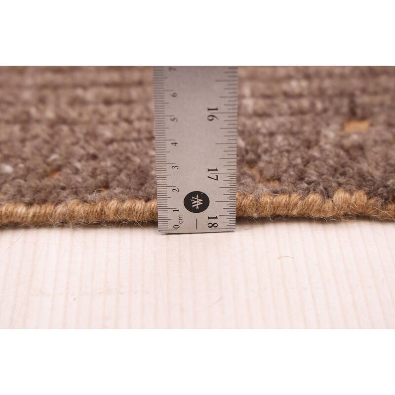 ECARPETGALLERY Hand-knotted Tangier Dark Brown Wool Rug - 5'0 x 7'11