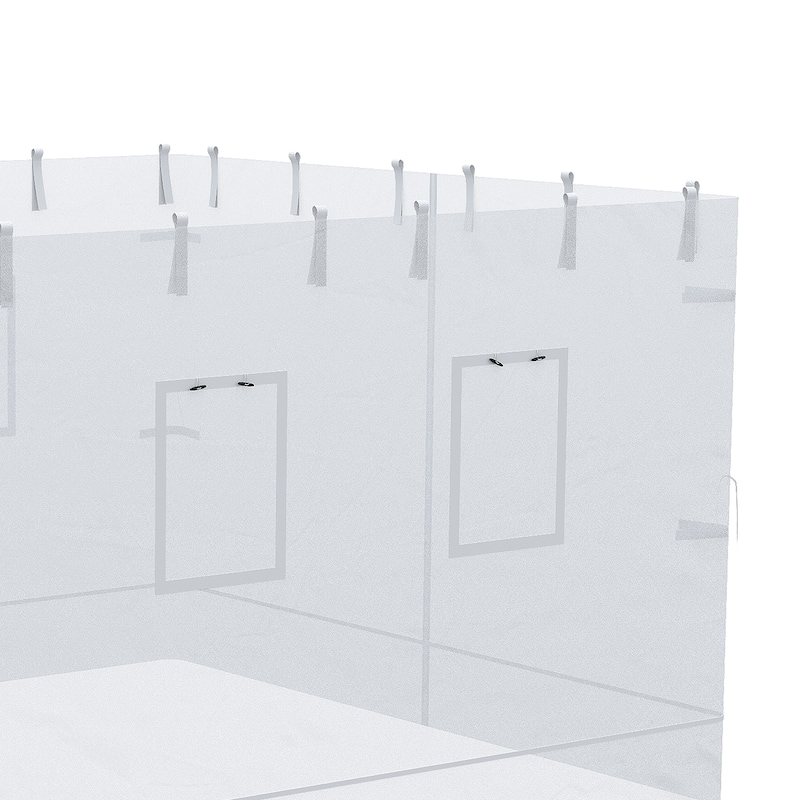 Outsunny Replacement Canopy Netting, Set of 4 Mesh Sidewalls, Patio Netting with 6 Service Windows and 1 Door