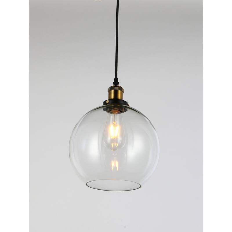 Glass Pendant Light 1-Light Globe Chandelier Modern Farmhouse Ceiling Fixture - 11