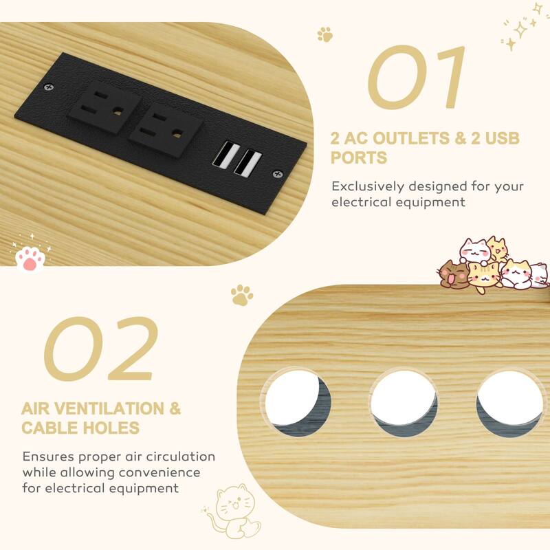 VEIKOUS Cat Litter Box Furniture, Multifunctional Cat Litter Box Enclosure with Scratch Board - 41.3''×26.8''×35''