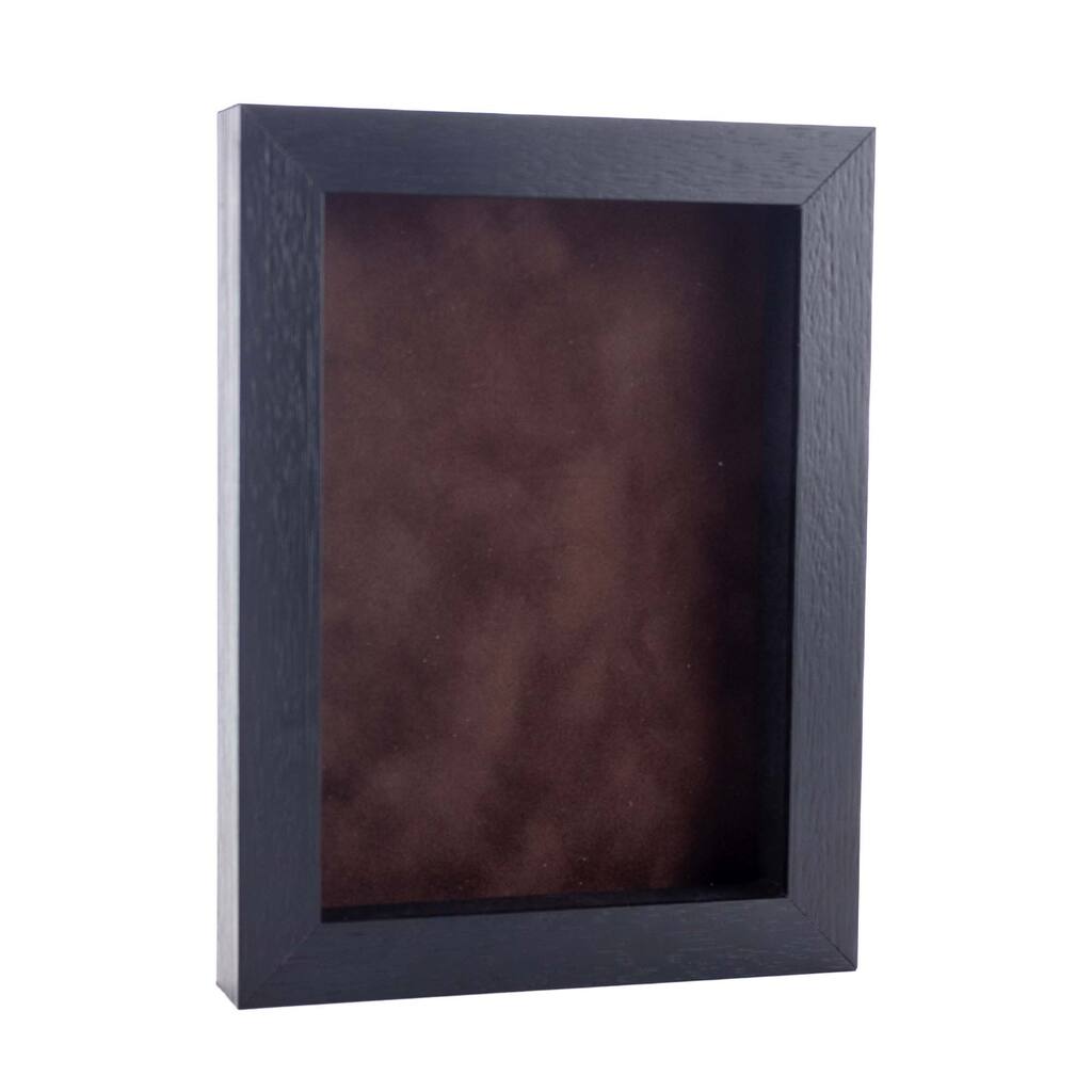 16x24 Shadow Box Frame Textured Black Wood Includes a Brown Real Suede Texture Acid-Free Backing Board