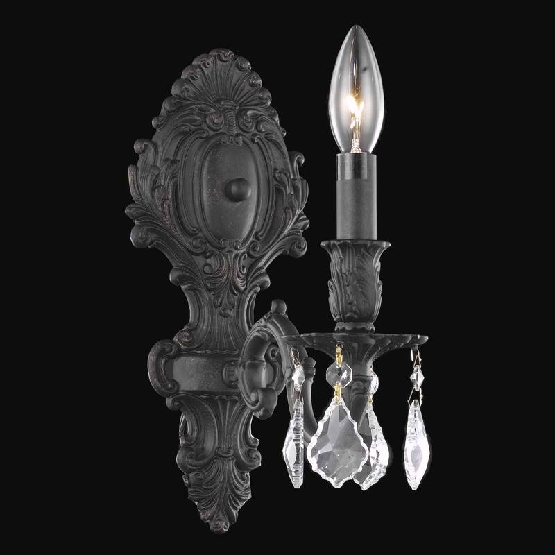 Elegant Lighting 9601W5/RC Monarch 12" Tall Wall Sconce with Clear - Dark Bronze