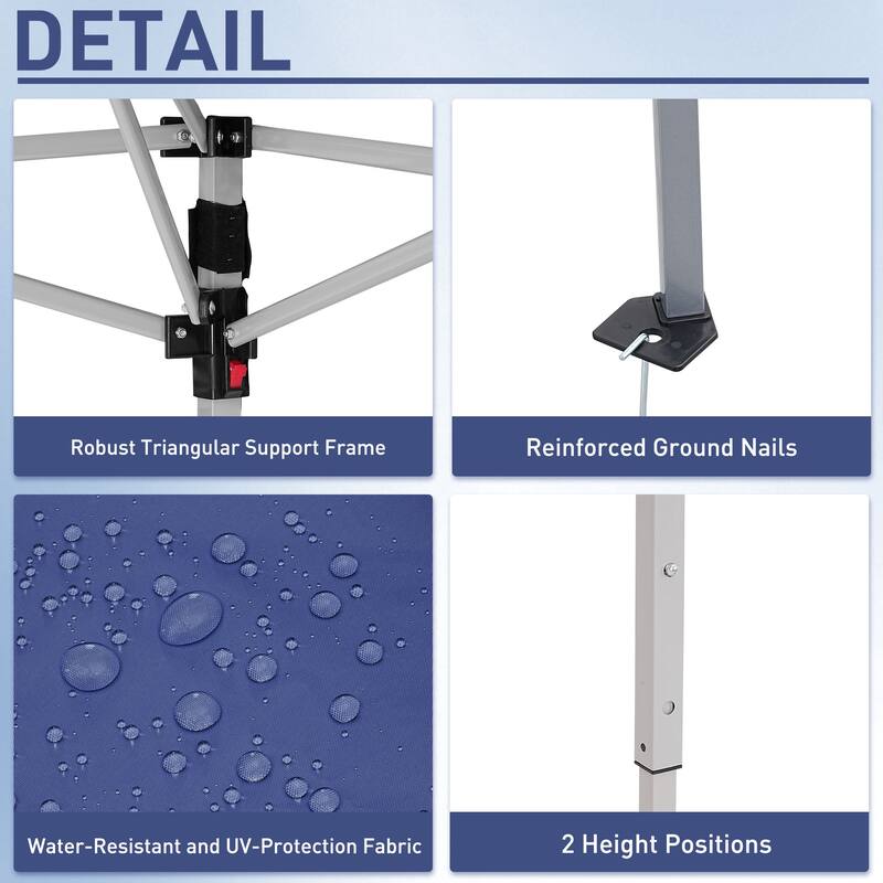 Ainfox 10 x 10ft Pop Up Canopy Tent Instant Shelter UV-protected Inclined Leg