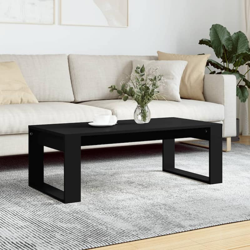 vidaXL Coffee Table White/Black/Brown Oak/Smoked Oak 40.2"x19.7"x13.8" Engineered Wood - 40.2" x 19.7" x 13.8"