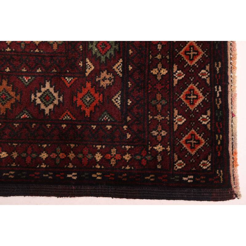 ECARPETGALLERY Hand-knotted Teimani Dark Red Wool Rug - 3'8 x 5'11