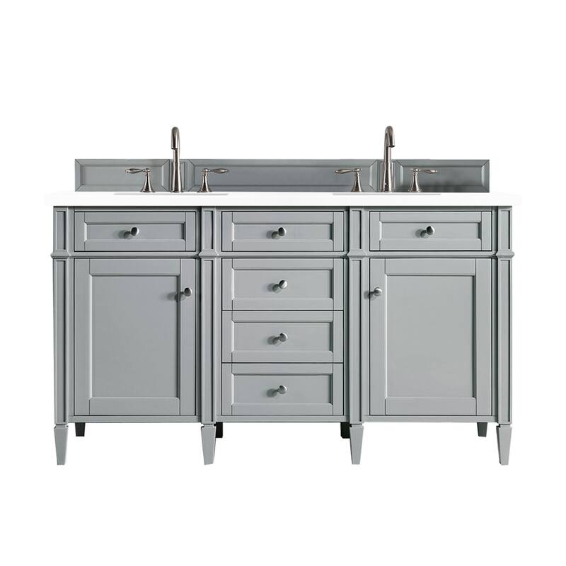 James Martin Vanities 650-V60D-3WZ Brittany 60" Double Basin Poplar - Urban Gray