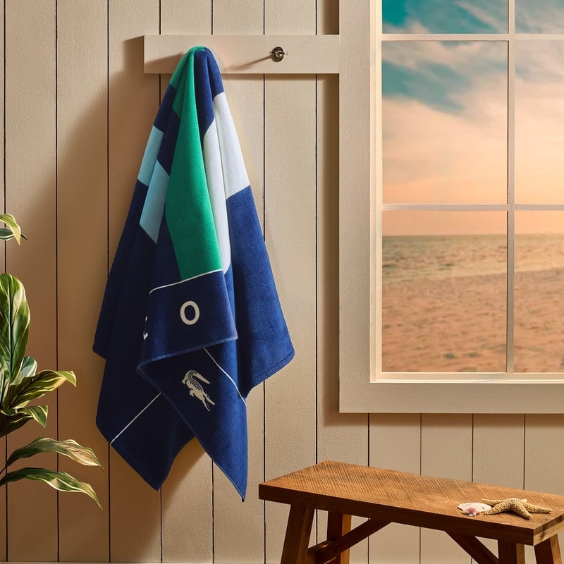 Lacoste Home Oversized 36"W x 72"L 100% Luxury Cotton Beach Towel - 36" x 72"