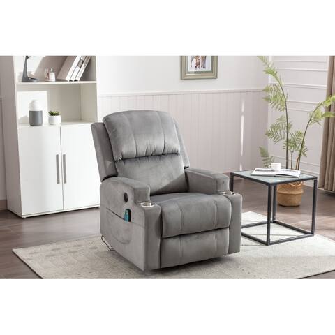 Oversize Electric Power Recliner Chair with Massage and Cup Holders Home Theater Seating