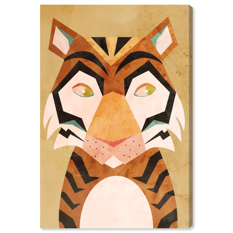 Wynwood Studio Canvas Animals Vibrant Tiger Orange and Dark Orange Modern & Contemporary Wall Art Canvas Print