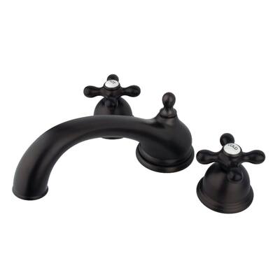 Kingston Brass Vintage Widespread Deck Mounted Roman Tub Filler with