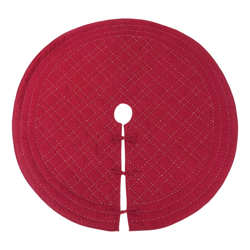 54" Elliot Ruby Decorative Premium Christmas Tree Skirt