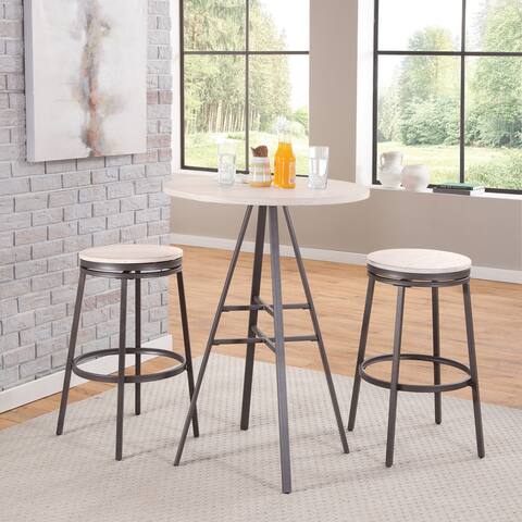 Jupiter 3-Piece Pub Height Table Set with Backless Swivel Stools by Greyson Living