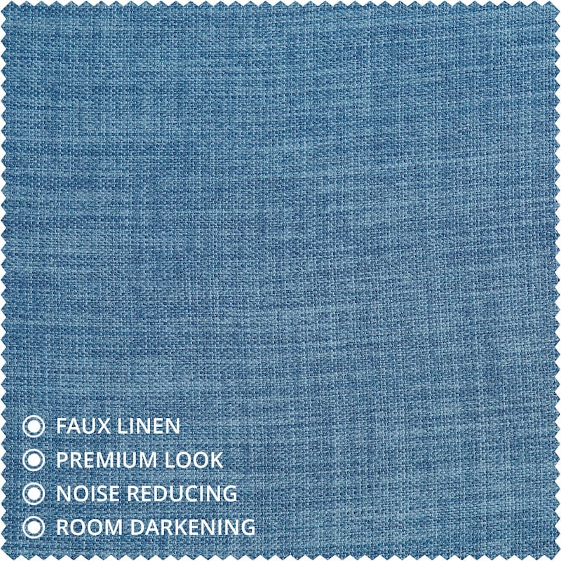 Exclusive Fabrics Textured Faux Linen Room Darkening Curtains for Bedroom & Living Room Curtains (1 Panel)
