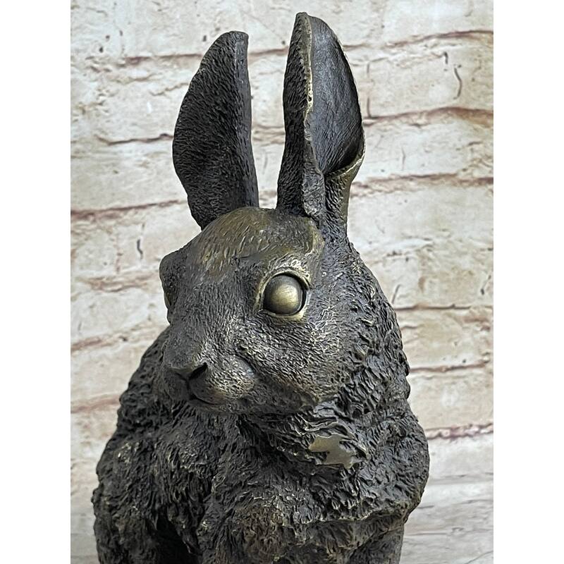 Hot Cast Bronze Bunny Imitative Rabbit Sculpture Statue Figure Figurine By Milo 13 Inches X 12 Inches