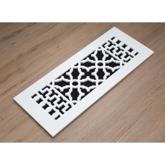 Reggio Registers 412-AWNH 2-1-4" x 10" Scroll Vent Grille - White Cast Aluminum