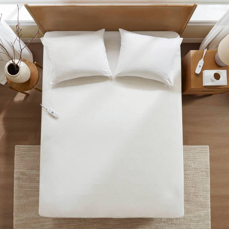 1-Piece Queen Heated Mattress Pad,White