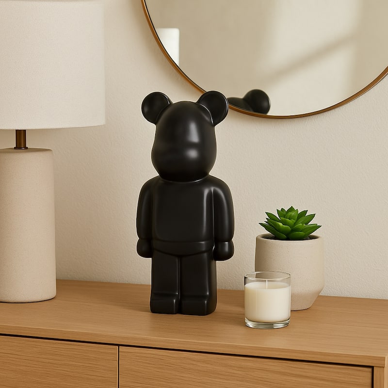 Ceramic Decorative Object Modern Minimalist Bear Figurine Home Decor - 4.75" x 4" x 11.5"