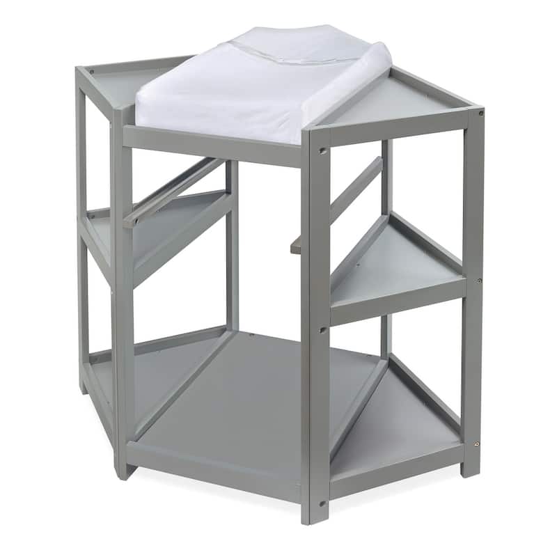 Diaper Corner Baby Changing Table with Hamper and Basket