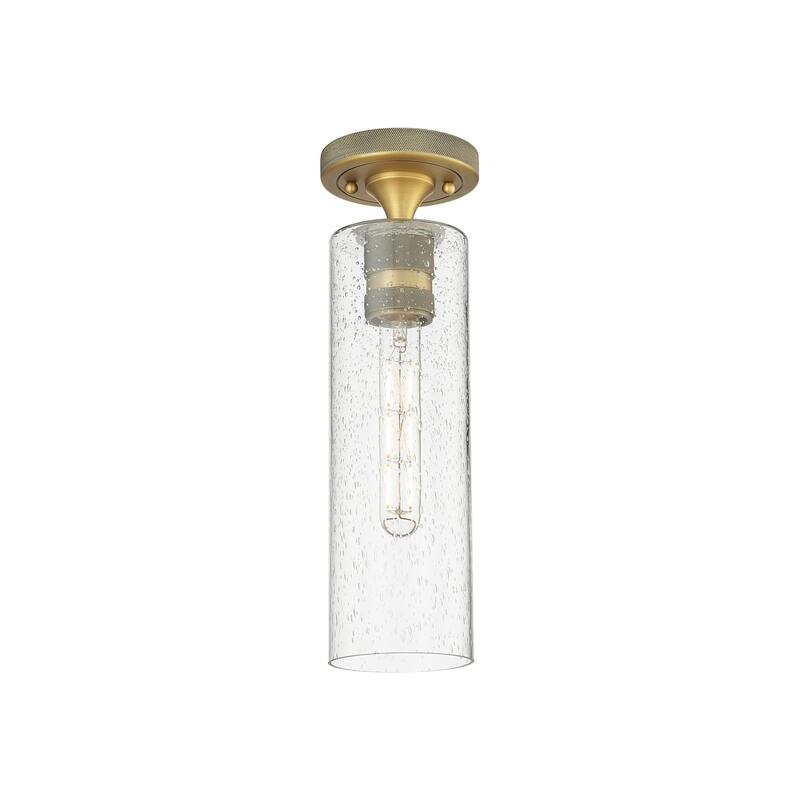 Innovations Lighting 434-1F-15-4 Crown Point Flush Crown Point 4" Wide - Brushed Brass / Seedy