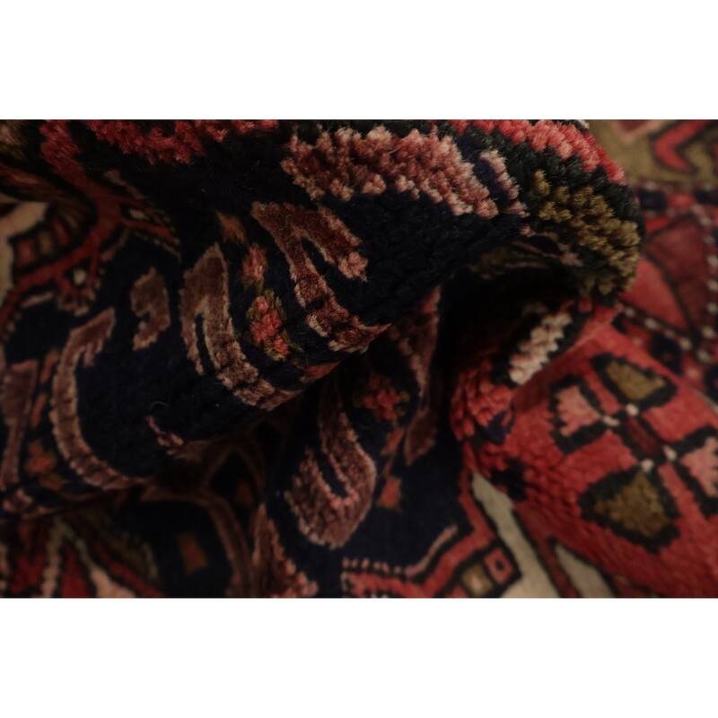 Hand Knotted Oriental 100% Wool Carpet Traditional Tribal Red Gharajeh Runner Rug - 10' 1'' X 3' 3''