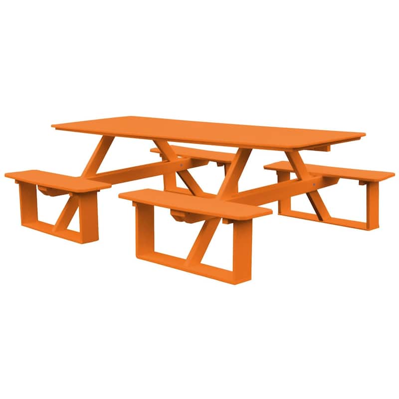 Poly Lumber 8' Walk-In Table - Orange