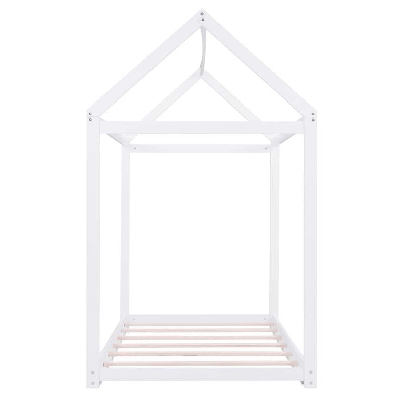 Roomfitters Twin Size Wooden House Platform Bed