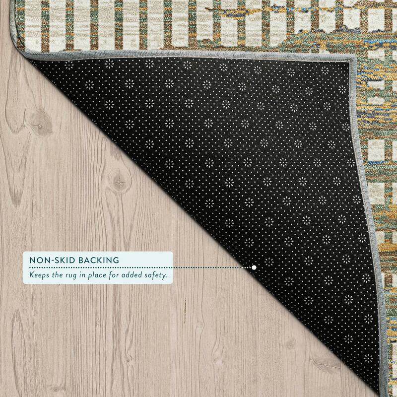 Machine Washable Indoor/ Outdoor Casual Keystone Chantille Rug